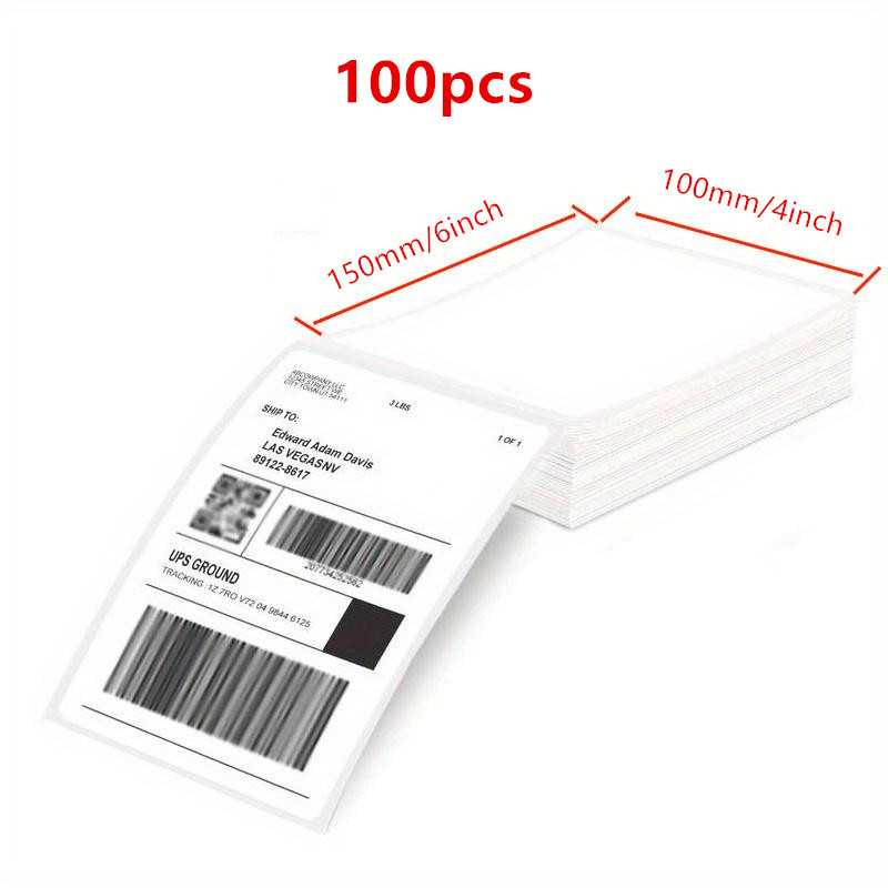 4x6 Inch Direct Thermal Labels 500 Labels Per stacked -Strong Adhesive, Labels Resistant to Water & Grease For label: RED