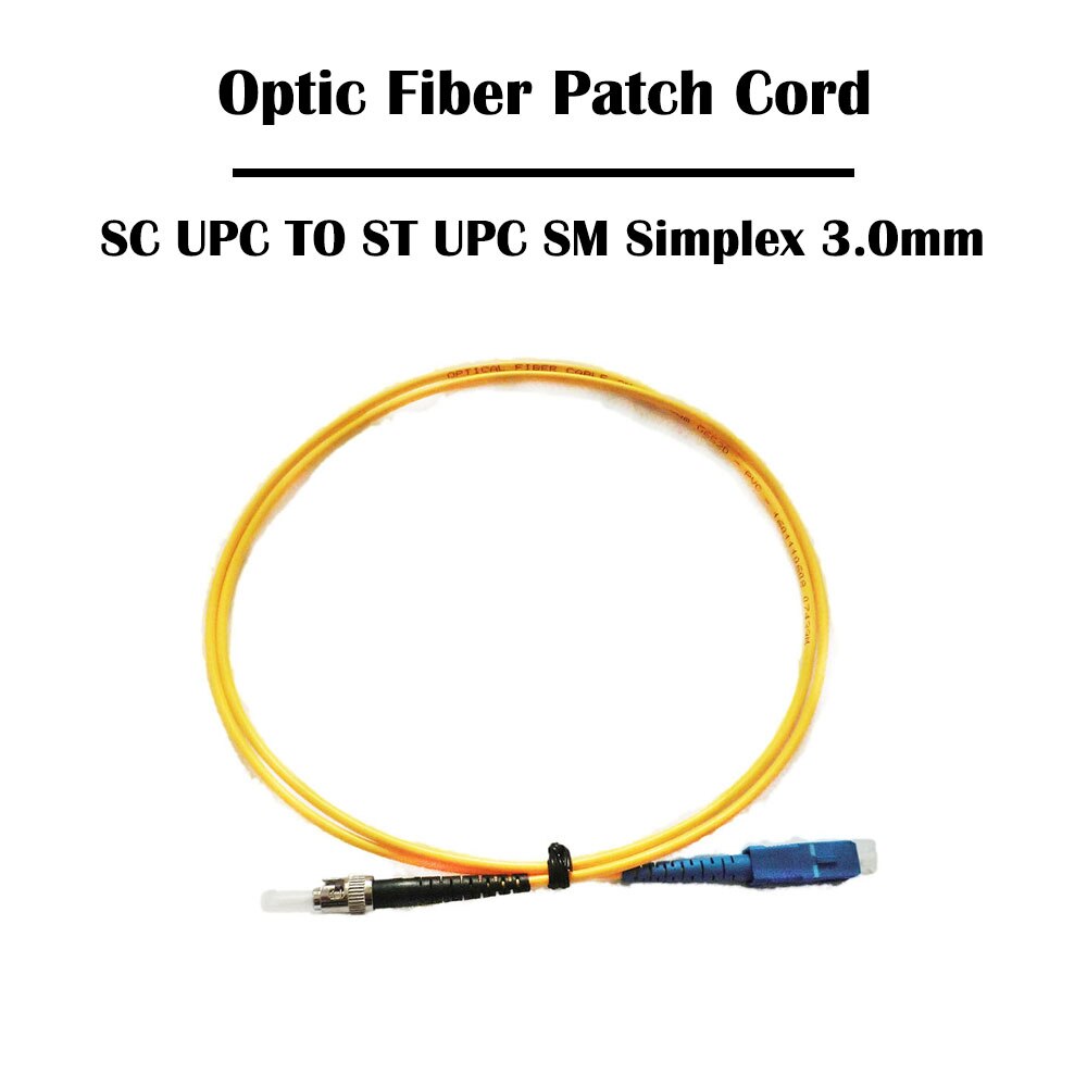 15 Meter SC TO ST Fiber Patch Cord UPC/APC Single Mode SM Multi Mode OM1/OM2 Simplex 3.0mm FTTH Ethernet: UPC SM