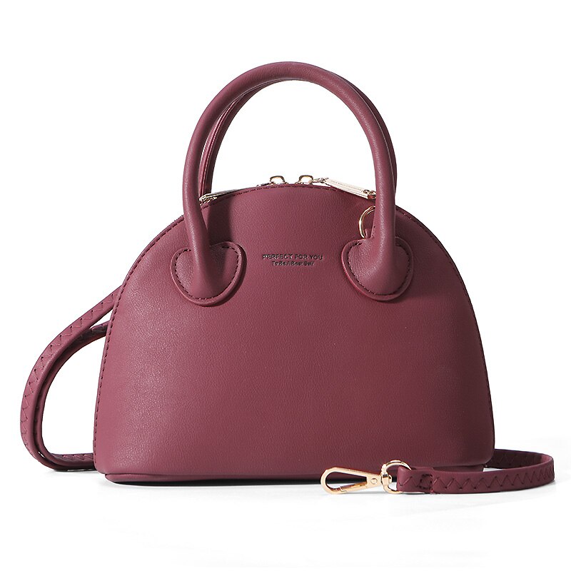 Weichen Shell Handtas Vrouwen Zacht Leer Messenger Crossbody Schoudertas Dames Tote Sac Bolsa Vrouwelijke Hand Tas: Wine Red