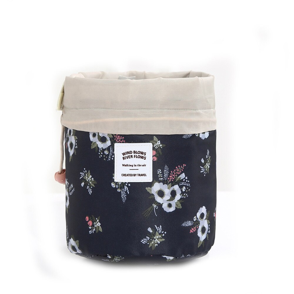 Vrouwen Cosmetische Zak Kleur Cilinder Trekkoord Barrel Reizen Cosmetische Trekkoord Make Organizer Opslag Toilettas Bag31