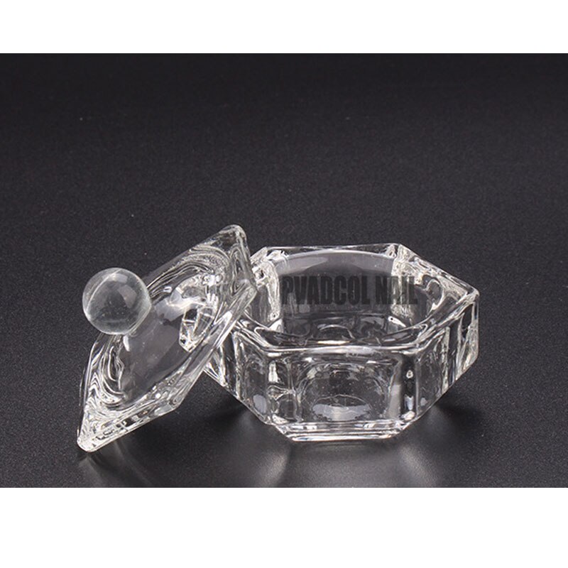 Acrylic Liquid Powder Crystal Glass Dappen Dish Holder with Lid Nail Art Tool: Type 1