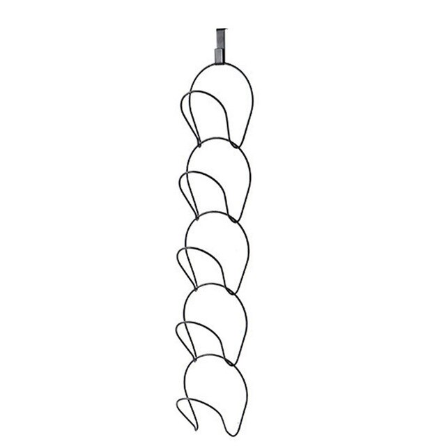Porte-chapeau mural, 5 pièces, présentoir de rangement derrière les portes, crochets pour sac, écharpe, cintre, étagère, organisateur d'accessoires pour la maison: Black