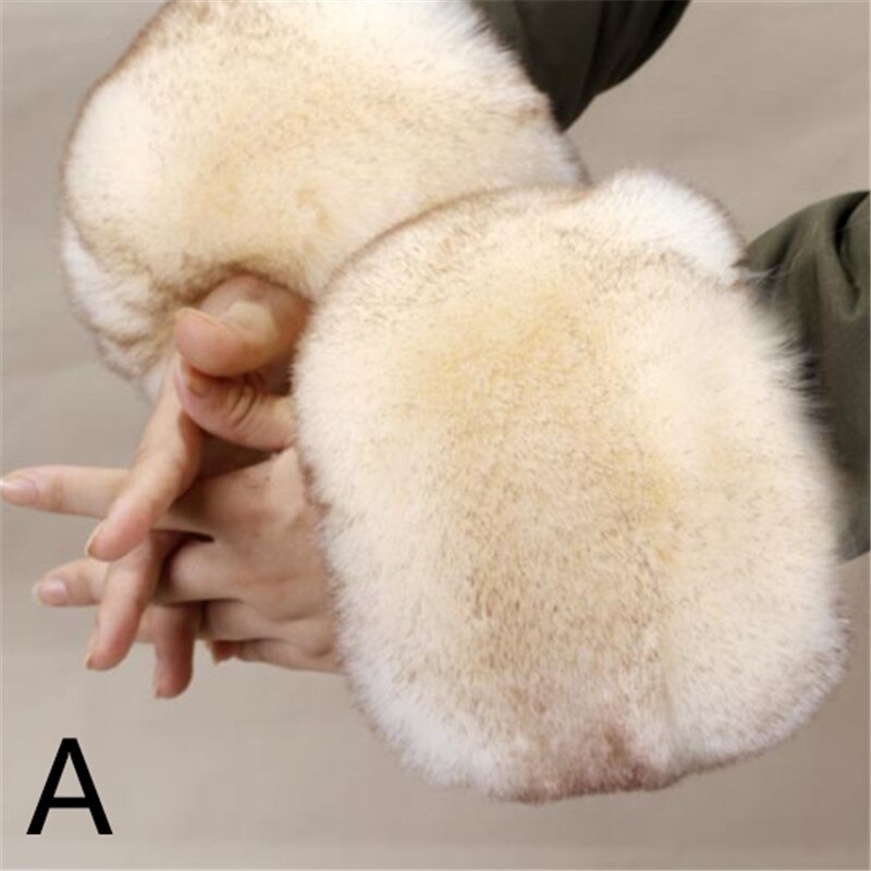 1 par kvinder vinter håndled varmere oversleeve varm og blød faux pels vindtæt arm armbånd armbånd arm ærmer: -en