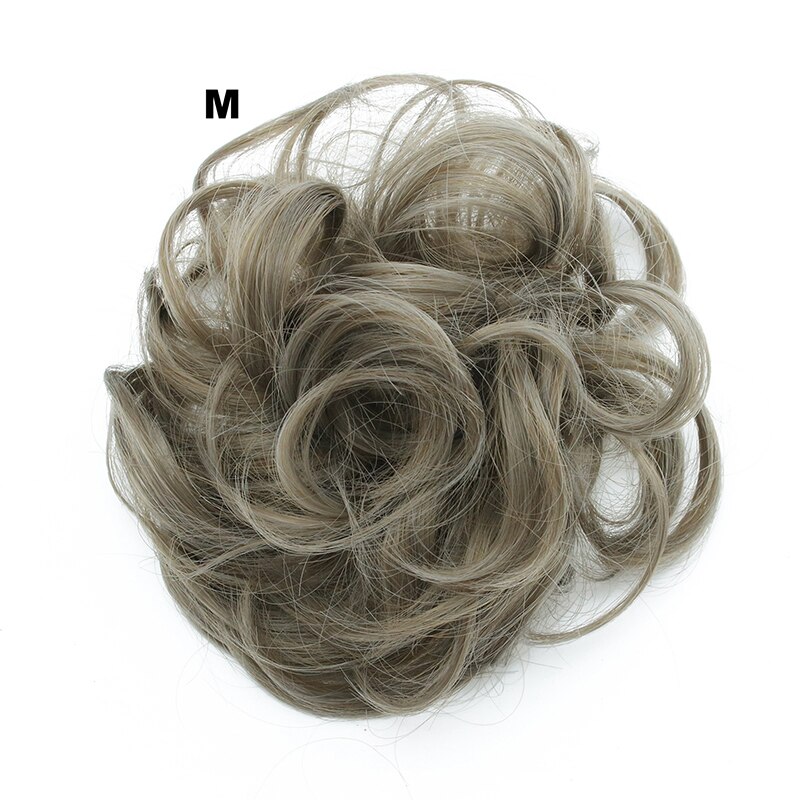 Similler syntetisk krøllet chignons gummibånd elastisk scrunchie hair extensions bånd hårspænde bundter hårstykker boller