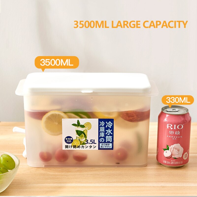 3500ml Water Pot With Faucet Cold Water Bottle Refrigerator Cold Water Kettle Household Juice Dispenser Water Jug Kitchen Tools