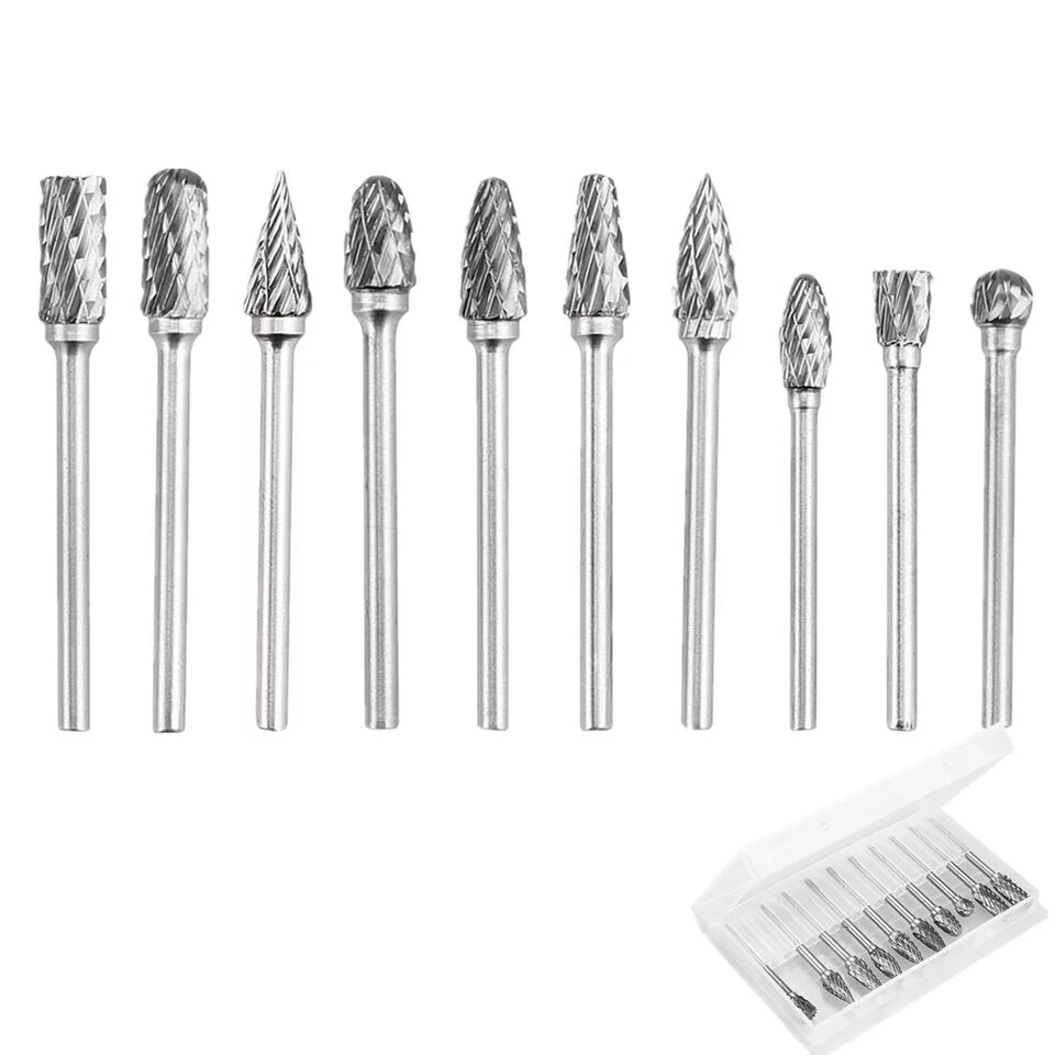10 sztuk/20 sztuk wolframu frezy trzpieniowe karbidowe zestaw dla akcesoria Dremel frezowanie wiertło fragment końcówki robić grawerowania: 10szt  3x6mm