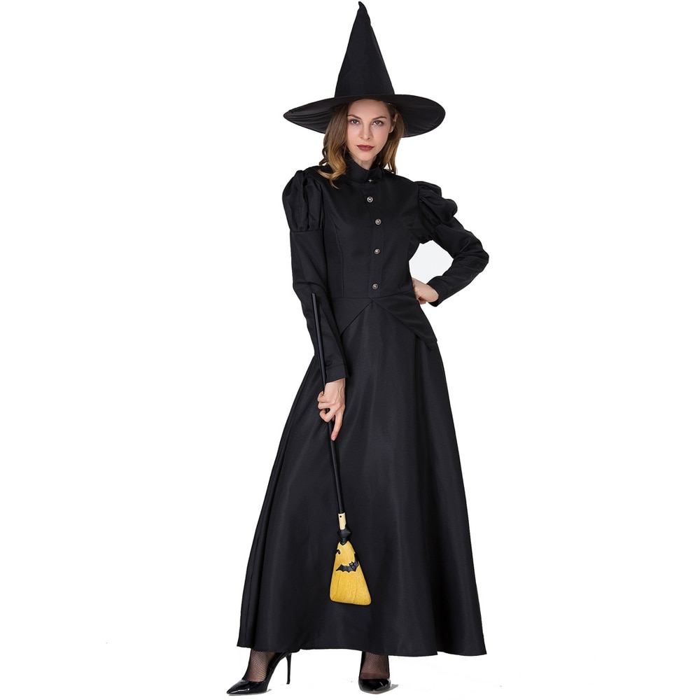 Vrouwen Heks Kostuum Halloween Carnaval Kostuum Zwarte Heks Kostuum Voor Volwassen Meisjes Fancy Dress Party Outfit