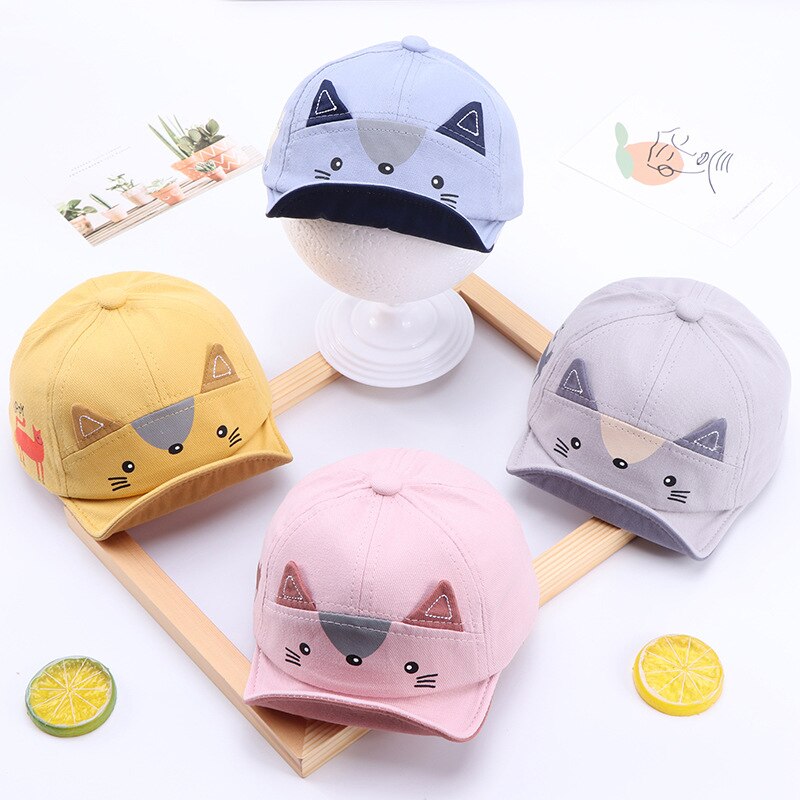 Cartoon Animal Baby Boy Hat Spring Summer Cotton Outdoor Soft Brim Kids Hats Beach Caps Baby Stuff Children Hat For Boys