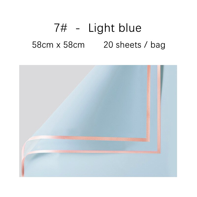 Carta per mazzo da fiorista impermeabile, carta da regalo per fiori freschi con bordo dorato, confezione regalo, artigianato fai-da-te, forniture per mazzo da fioraio: 7