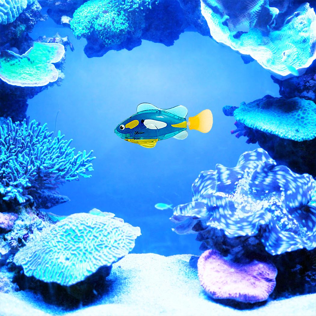 Juguete de peces y gatos para nadar, alimentados por batería, LED activado, pez, Gato de juguete, juguetes de peces con destornillador de maleza acuática para gatos