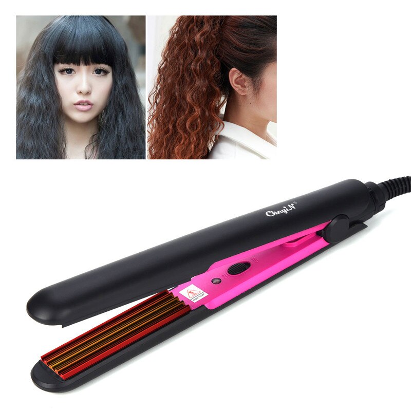 Plancha de pelo corrugado de cerámica para ondulación, planchas planas, plancha para rizar el pelo, plancha plana ondulada eléctrica