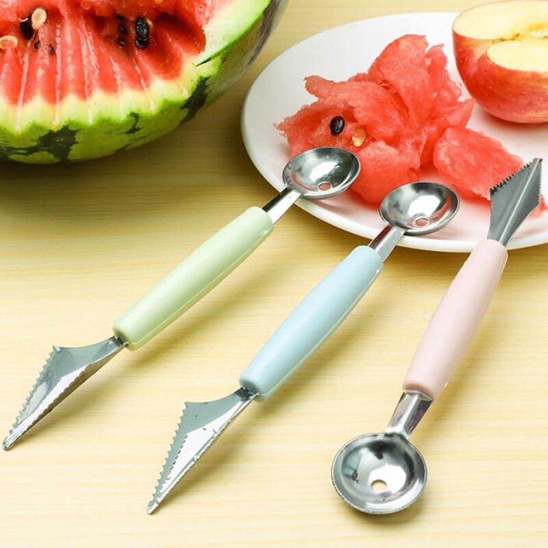 Boule à Melon en acier inoxydable, cuillère à fruits, crème glacée, Sorbet, ustensiles de cuisson, outil Vege, accessoires de cuisine, Gadgets: Light Green