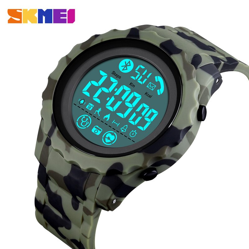 Skmei Mannen Bluetooth Sport Digitale Horloges Hartslagmeter Call Herinneren Calorie Waterdicht Horloge Reloj Hombre Klok