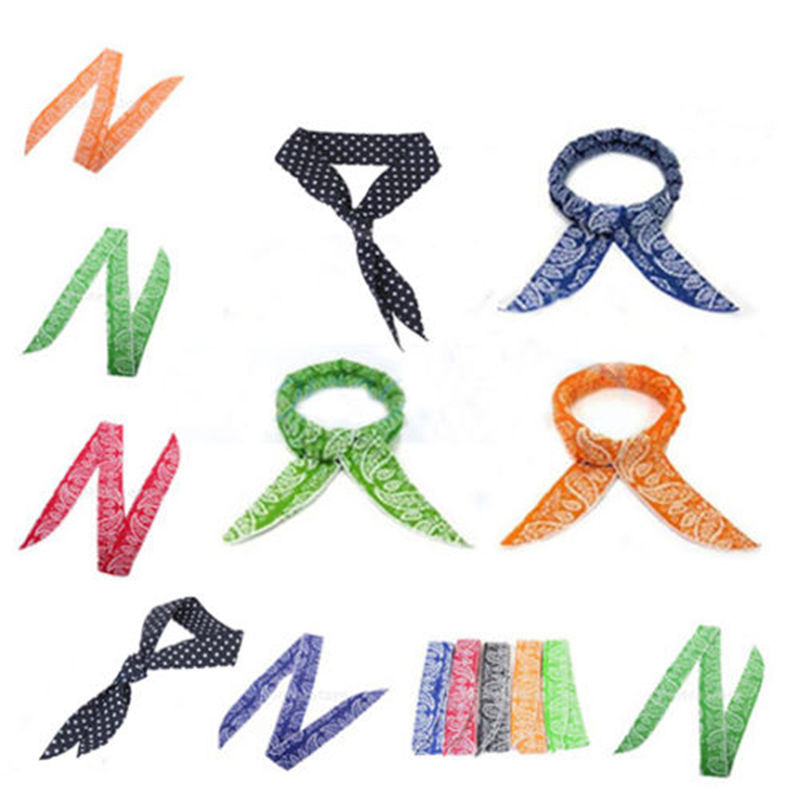 5 Kleuren Niet giftig Nek Arm Koeler Sjaal Body Ice Cooling Wrap Tie Hoofdband Handdoek Bandana voor