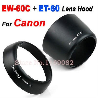 2 pcs/1 conjunto 1 pcs Camera EW-60C + 1 pcs ET-60 Lens Hood Set para CANON EF 18-55mm e 55-250mm 90-300mm 75-300mm 28-90mm les Hot