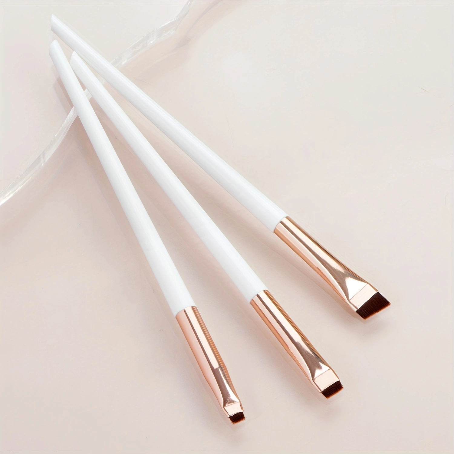 Ultra-Thin Eyebrow Brush Set -3Pcs Angled Precision Eyeliner MakeupBrushes, Synthetic Bristles Slanted Eyeshadow Eye Brow Tintin: Red