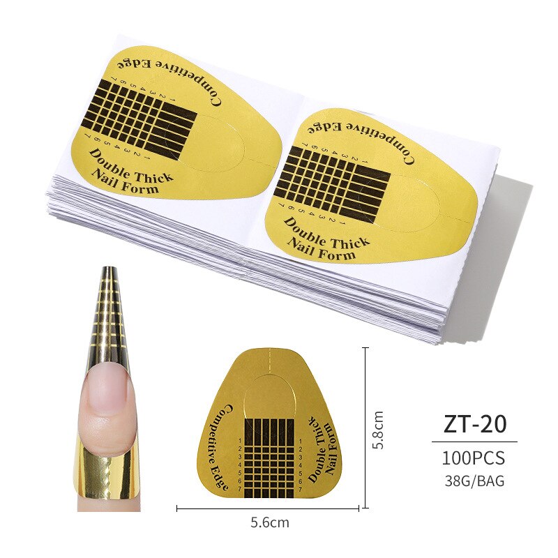 100 Pcs/Lot French Nail Form Tips Nail Extension Art Tools False Nails Art DIY Guide Forms Manicure Set Nail Forms Extension