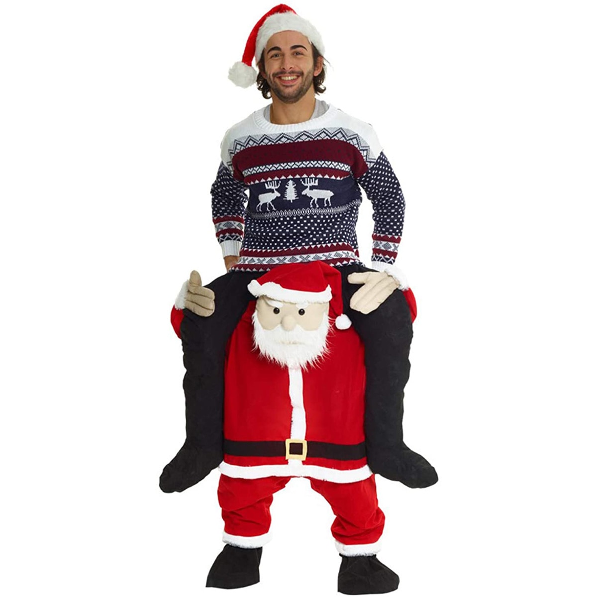 Novelty Santa Claus Funny Costume With Stuff Your Own Legs for Woman Men Xmas carrying me Dress Up Magic Pants Christmas