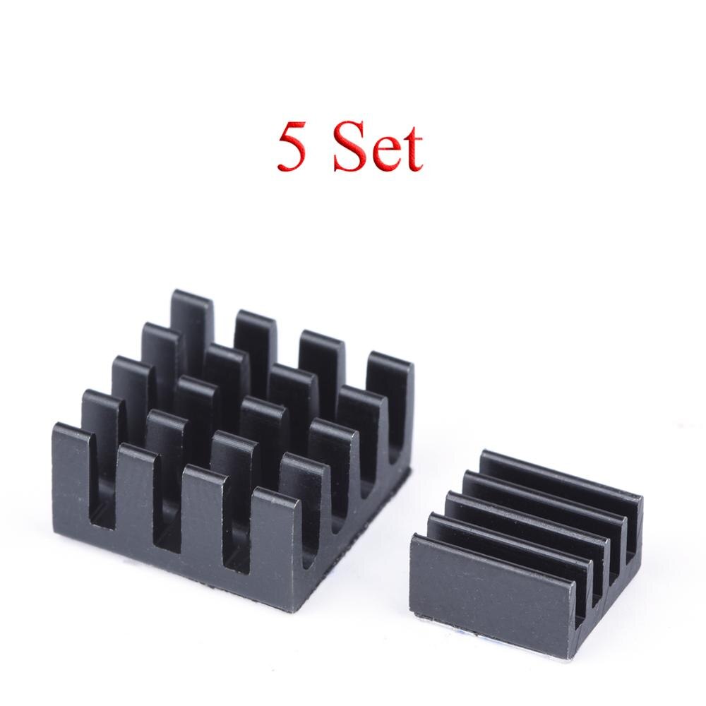 1 - 15 Set Aluminium Koellichaam Koeling Sink Computer Cooler Pads 2 Stuks Kit Radiator Voor Raspberry Pi Zwart: 5Set