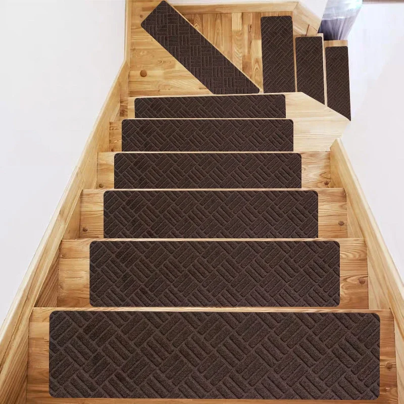 Polymères de bande de roulement auto-adhésifs doux pour la maison, tapis d'escalier, tapis de protection, non ald, motifs multiples, absorbant, 76x20.3cm, 8 pièces