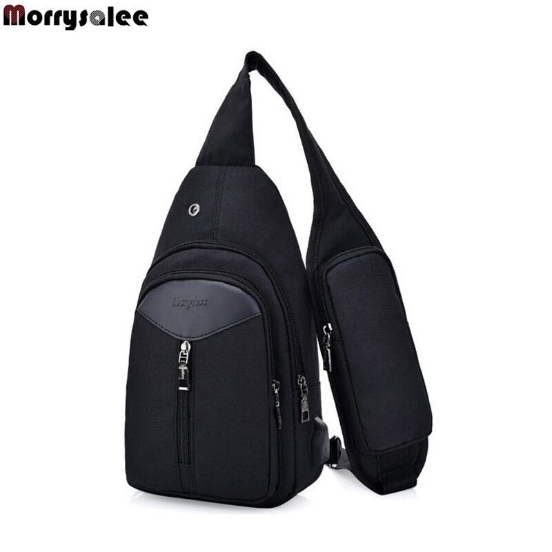 Unisex anti-diefstal heren usb borsttas heren verborgen schoudertassen casual retro crossbody tas canvas motor sling tassen: Zwart