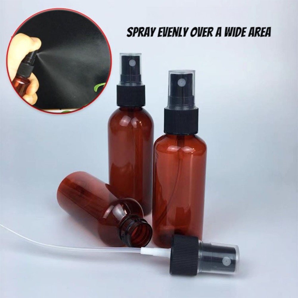 Plastic Spray Bottles 50Pcs 10ml 20ml 30ml 50ml Amber Refillable Leakproof Atomizer Perfume Sprayer Portable Travel Dispenser