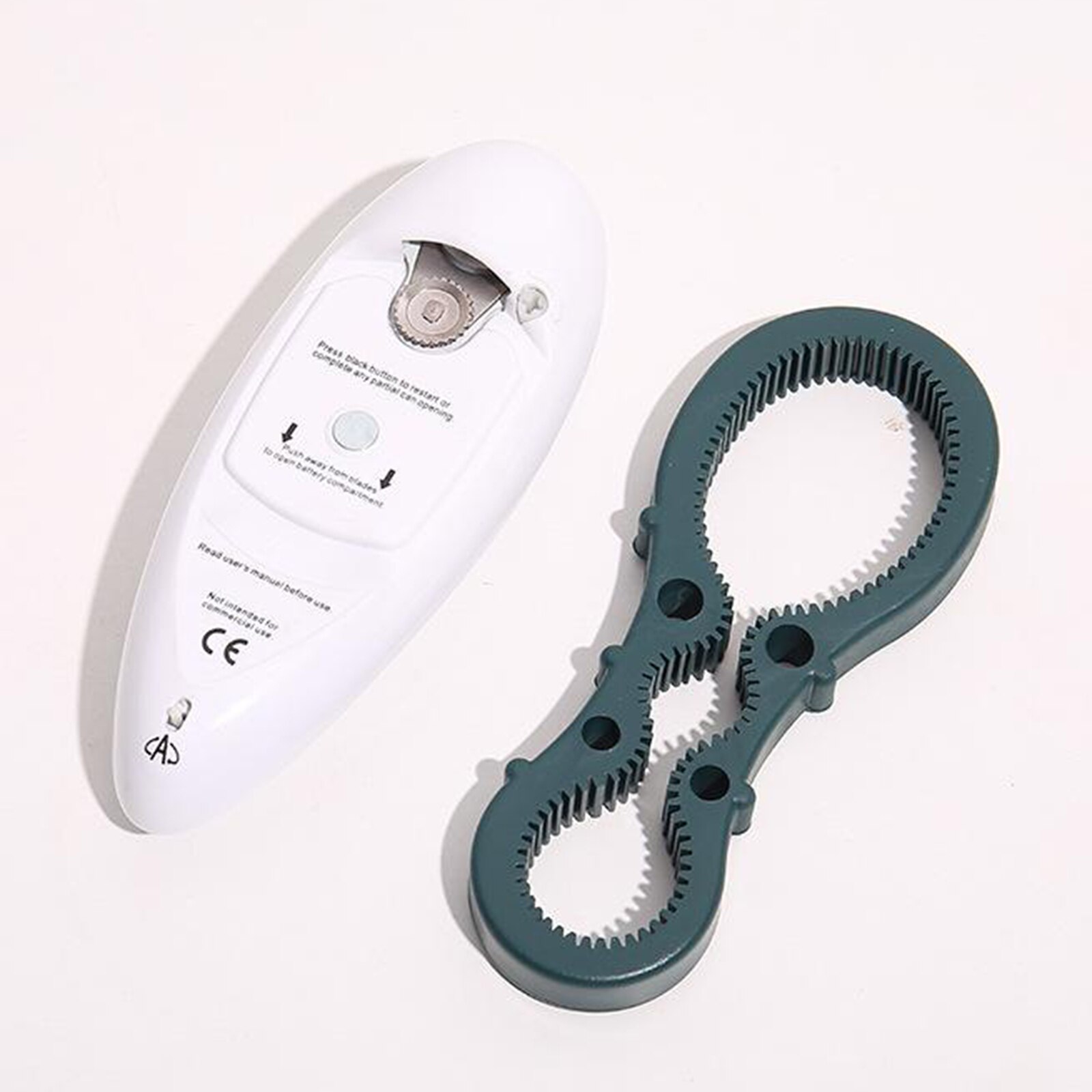 Battery Operated Electric Tin Can Opener Automatic One Touch Can Openning Tool, Including Manual Opener