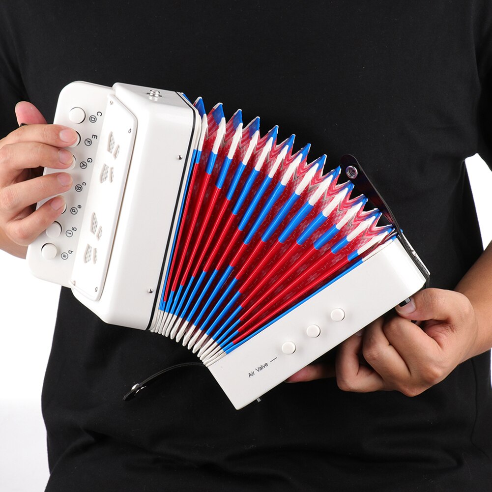 Mini Draagbare 10-Knop Kids Accordeon Muzikale Speelgoed Voor Kinderen Leren Ondersteunt Bass Akkoorden 14 Notities met Cleaning doek