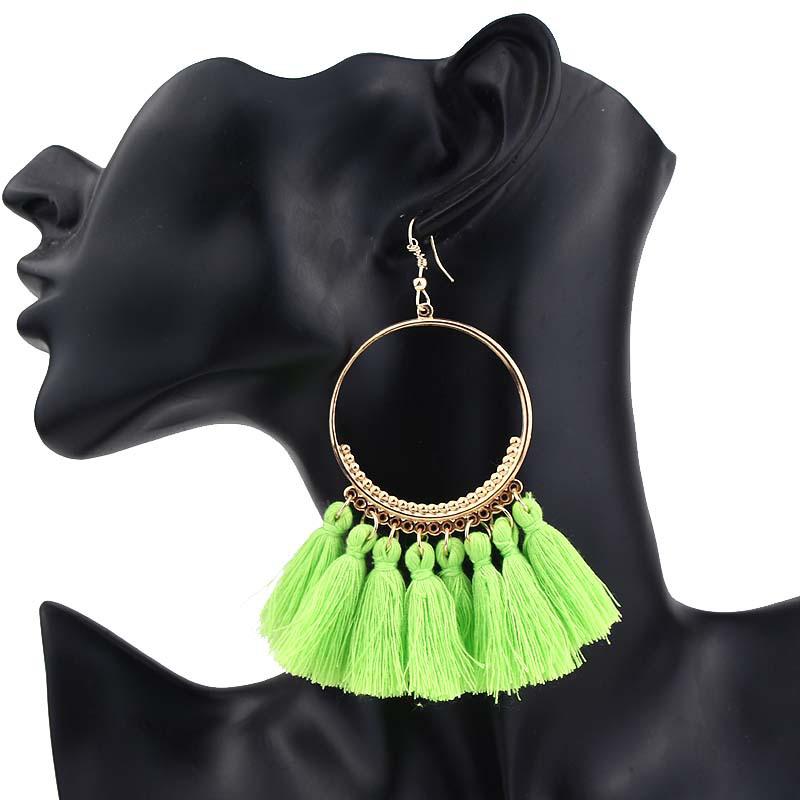 Earrings For Women Luxury Round Ball Earrings Wedding Charm Long Earringjewelry Bohemia: Fruit green