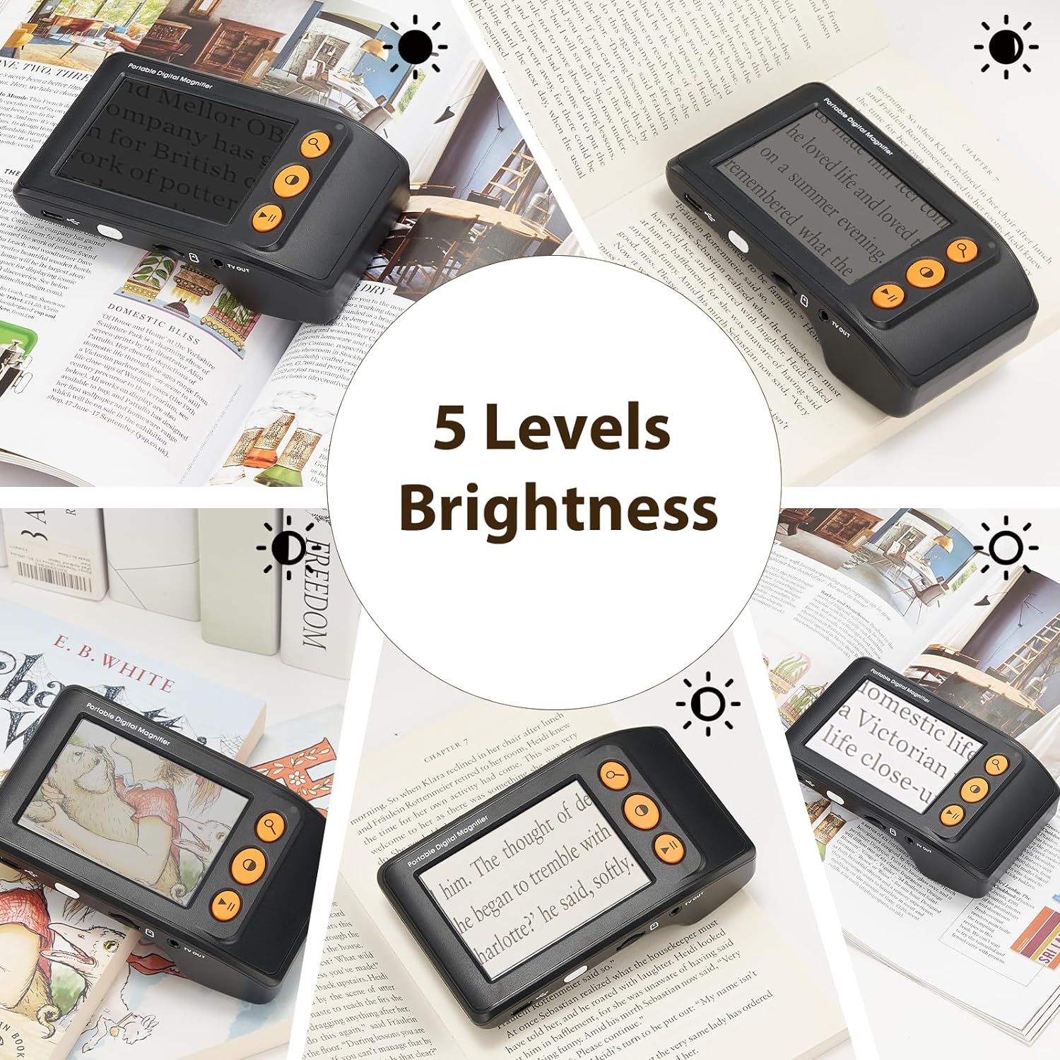 Digital videoforstørrelsesglas til svagtseende bærbar elektronisk forstørrelsesglas læsehjælpemidler til seniorer 3.5 " lcd-skærm 2x-25x zoom lup
