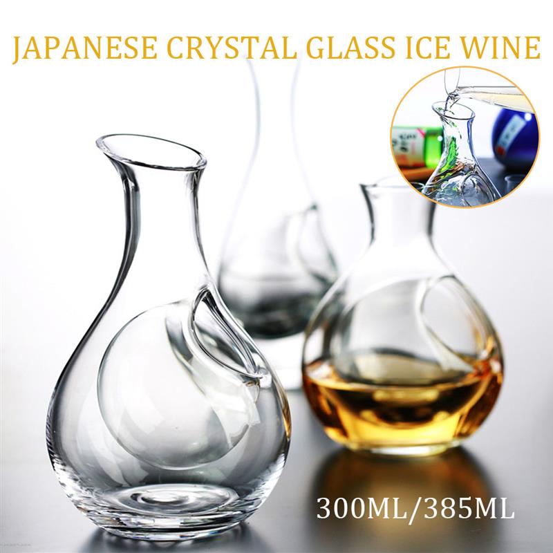 Japanese Cold Sake Glass Decanter Bottle 300ml/385ml Glass Sake Wine Bottle Clear Liquor Glass for Birthday Housewarming