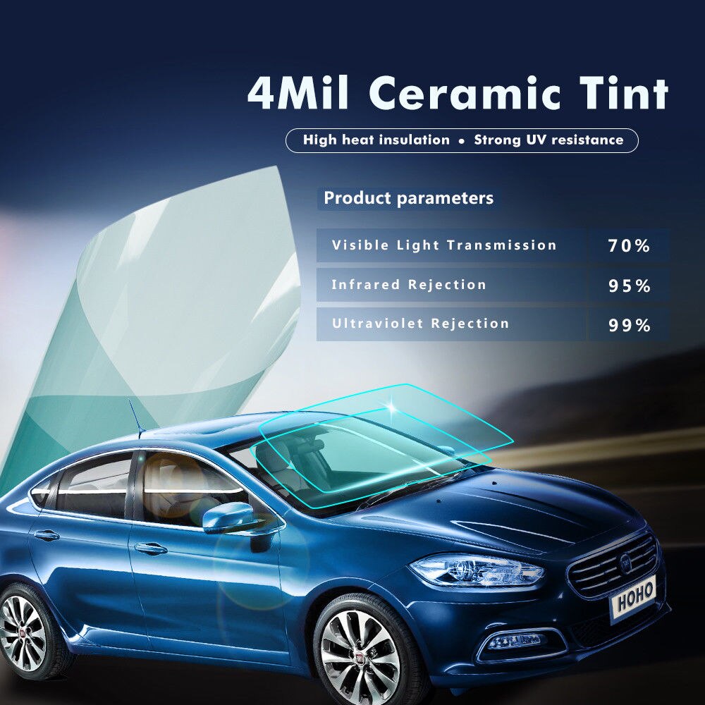 4 mil /0.1mm nano keramisk film bil forrude vindue nuance vinylfilm vlt 70%  klæbende vinduesmærkat bilglasfolier 0.5 x 6m