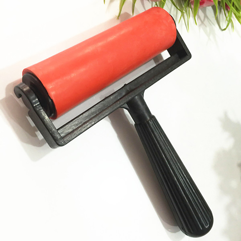Rullo di gomma per stampa da 10cm progetti artigianali per Brayer morbido strumenti per inchiostro e stampaggio rulli di stampa utensile manuale per costruzione