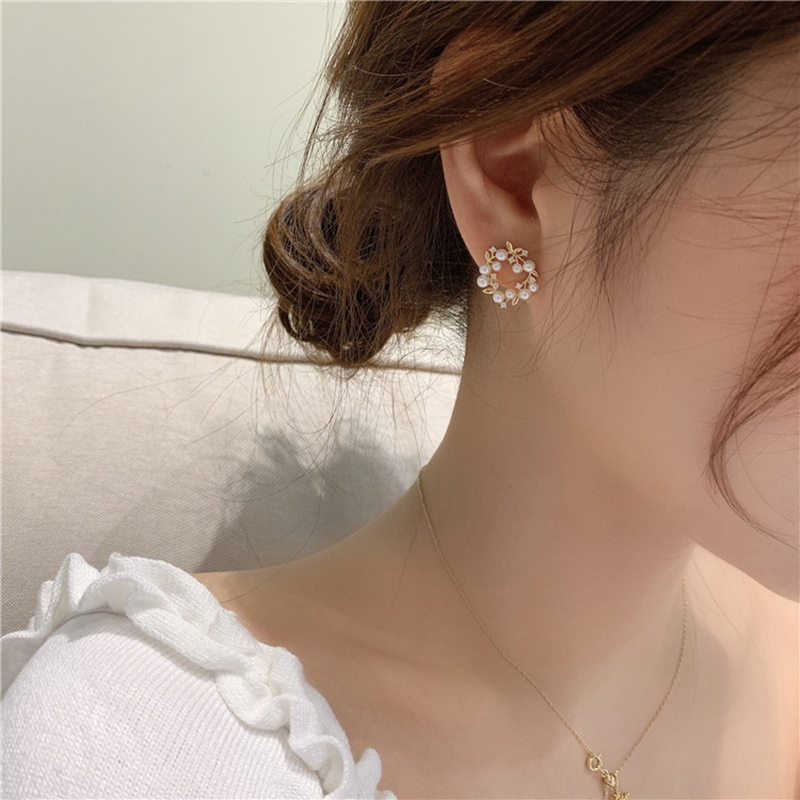 Nueva joyería de novedosa coreana, pendientes bonitos y frescos con forma de gota de aceite y flor, pendientes de cristal para mujer, de joyas de