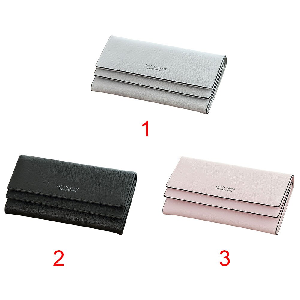 Organizer Purse Multiple Card Slot PU Large Capacity Multifunction Tri-fold Long Coin Pocket Wallet