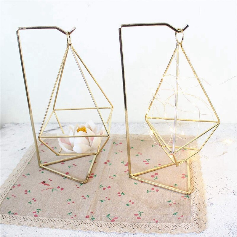 2 Pack Air Plant Holder Stand Triple-Gedreven Mand Himmeli Vierhoek Mand Stand Voor Opknoping Airplant Tillandsia