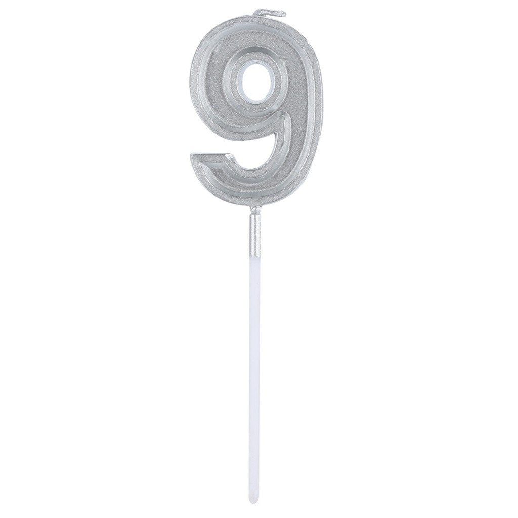 1PC Silver Number 0-9 Birthday Numeral Candles Light Home Wedding Birthday Party Decoration Led Candles birthday candle L300110