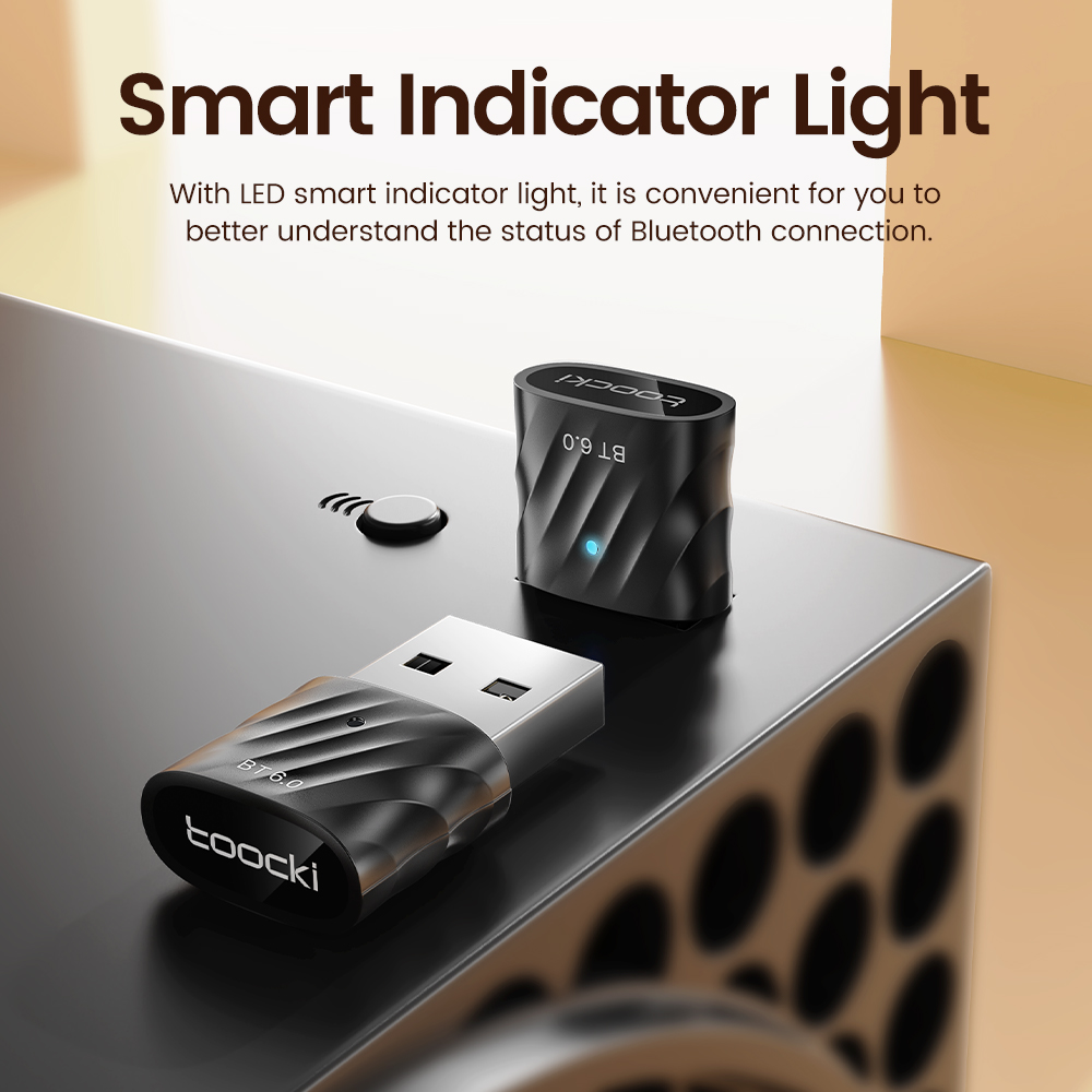 Adapter USB Bluetooth 5.4 Toocki - Odbiornik Nadajnik Audio do PC, Klawiatury, Myszki, Słuchawek