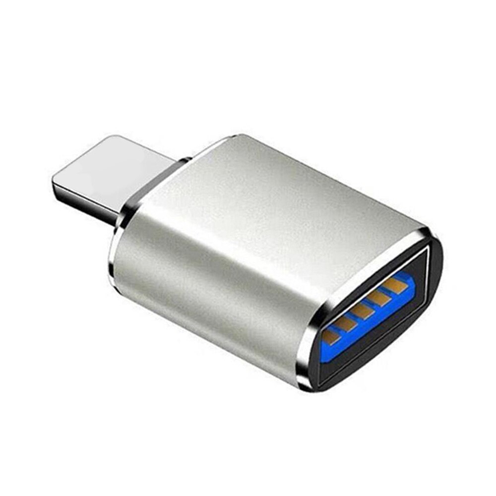 For Apple OTG Adapter Lighting Male to USB 3.0 Disk Converter Data Cable for iPhone 12 11 Pro XS Max XR X 8 7 Plus iPad Adapter: Silver