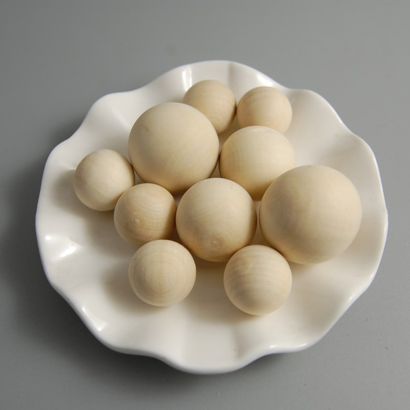 DIY Natural Ball Round Spacer Wood Beads Eco-Friendly Lead-Free Natural Color Wood Jewelry Wooden Beads Jewelry Making No Hole