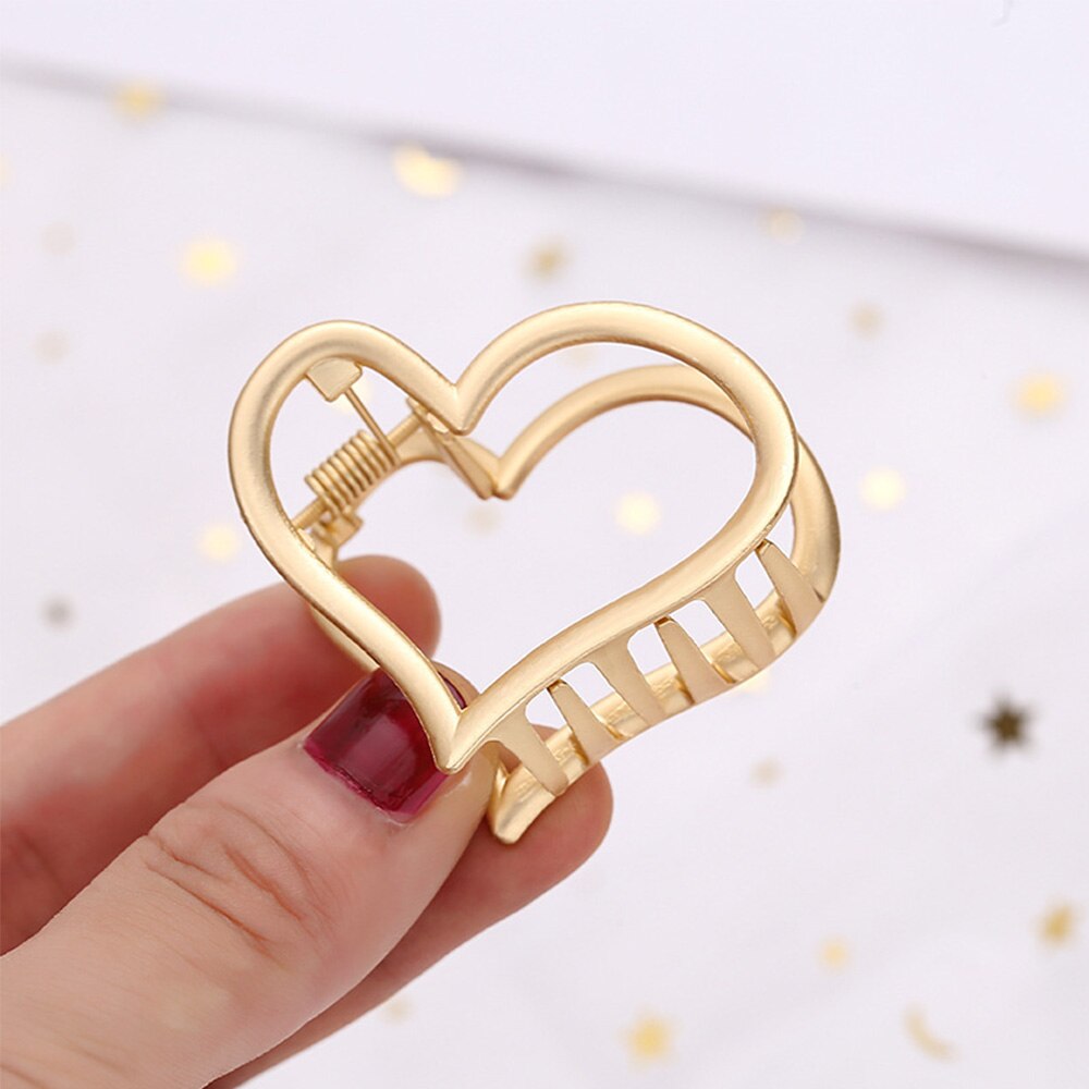 9Styles 2Colors Geometric Hair Claw For Women Girl Clamps Hair Crab Metal Gold Hair Clip Claw Accessories Hairpins Ornament: E gold