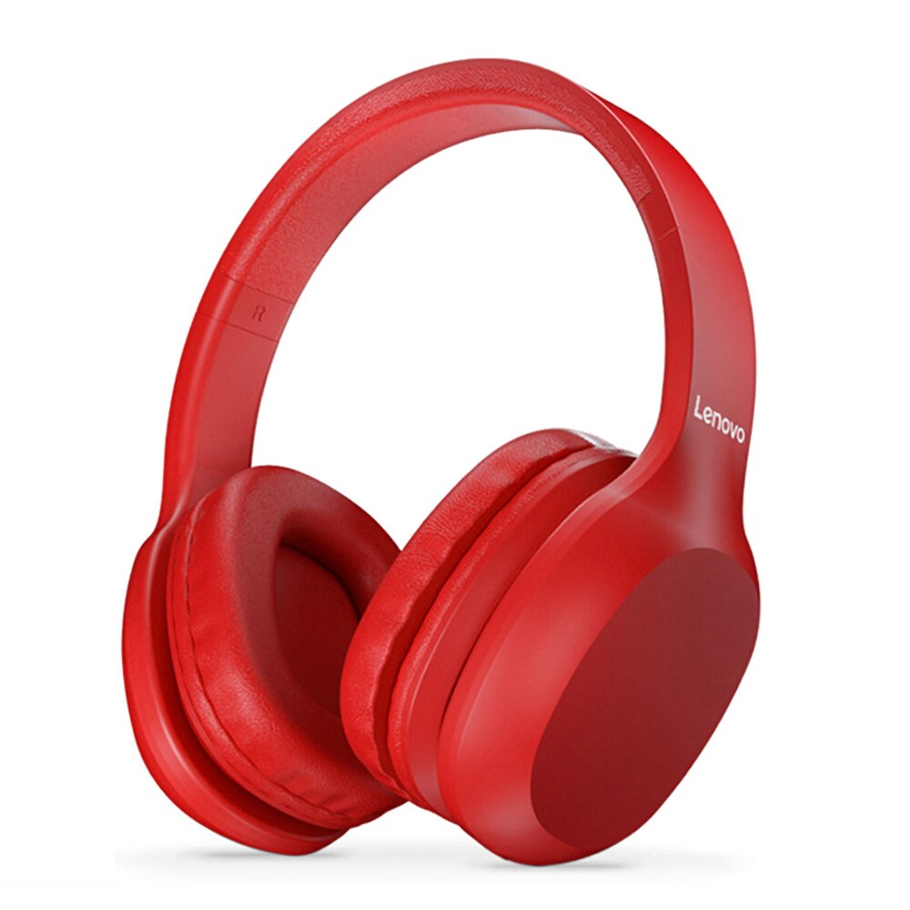 Lenovo Draadloze Hoofdtelefoon Bluetooth 5.0 Multi-Modus Stereo Headset Met Microfoon 300Mah Batterij 3.5Mm Jack Voor Pc laptop Telefoon: Red