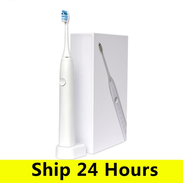 Ultralyds sonisk elektrisk tandbørste 5 tilstande genopladelig tandbørste ipx 7 vandtæt dental hjemmebørste sonisk elektrisk: Hvid