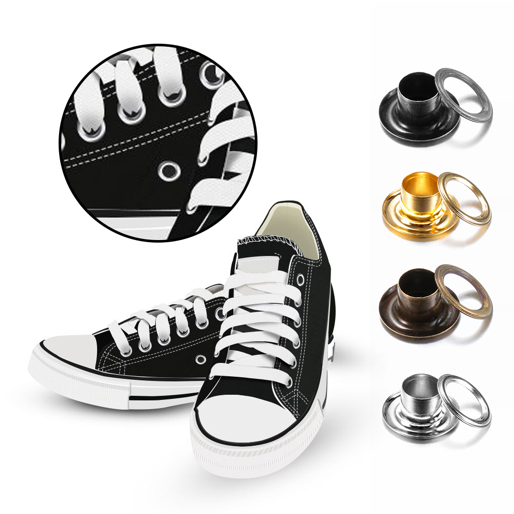 50Sets Metal Eyelet Buttons Belt Buckle Shoes Clothes Eyelets Grommet Rivet Buckles DIY Leather Crafts Sewing Accessories