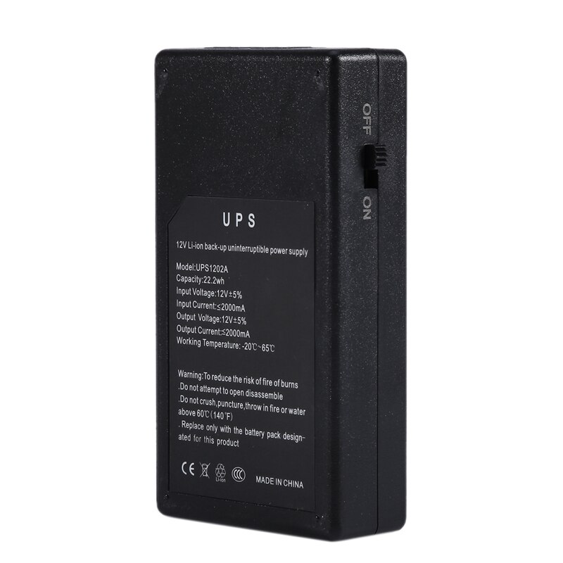 12 v 2a 22.2w ups uafbrudt strømforsyning backup strøm mini batteri til kamera router