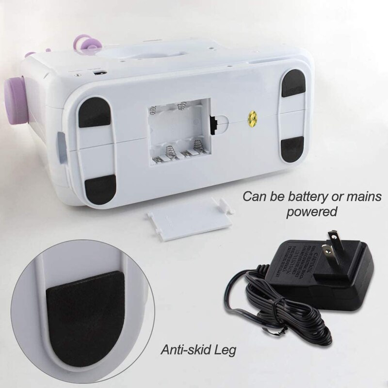 Portable Sewing Machine Mini Electric Household Crafting Mending Overlock 12 Stitches with Presser Foot Pedal