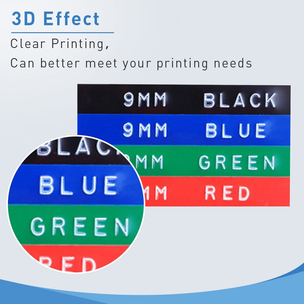 Labelwell 9MM dla Dymo 3D plastikowa taśma tłocząca kompatybilna z Dymo 1540 1610 tłoczenie drukarka do etykiet 3D etykieta pcv dla Motex E101