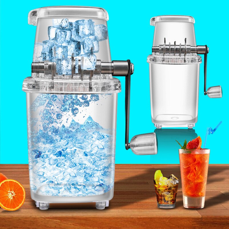 Crushed Ice Maker Manual Ice Breaker with Ice Cube Tray Shaved Ice Machine Snow Cone Maker