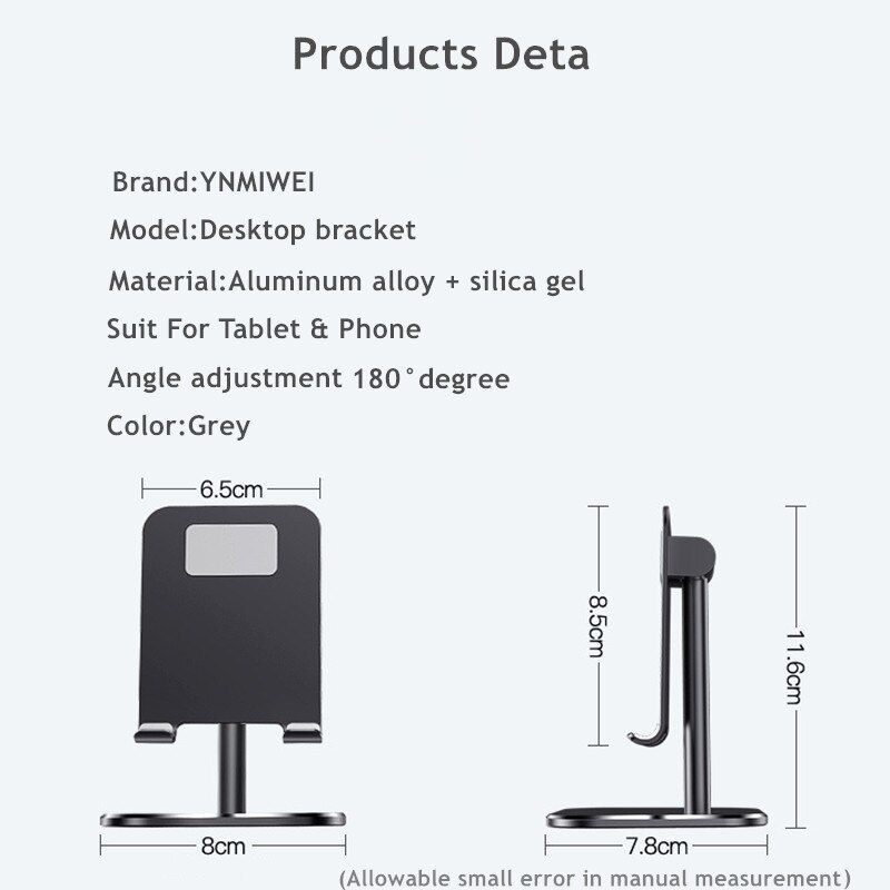 Handy Halter Aluminium Legierung Metall Desktop Tablet Halter Für Universal Tablet & Telefon Einstellbar Stand Telefon Halter