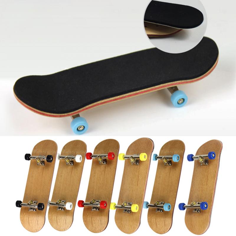 Træ fingerboard finger skateboard træ basic fingerboards med lejer hjul skum tape sæt finger skateboards